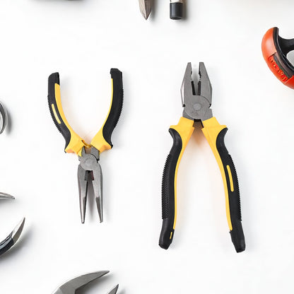 Long Nose Plier And Flat Mouth Plier Combo Tools (2 Pc Set) Wukusy