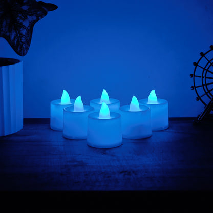 Blue Led Tea Light Candles (6 Pc)