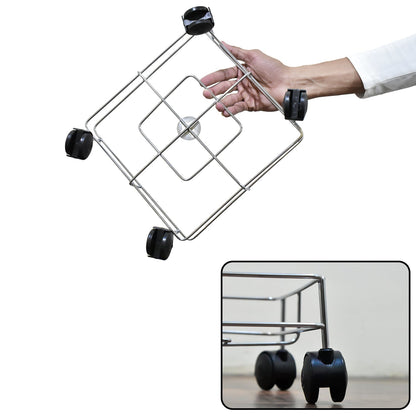 Ss Square Oil Stand For Carrying Oil Bottles And Jars Easily Without Any Problem. Wukusy