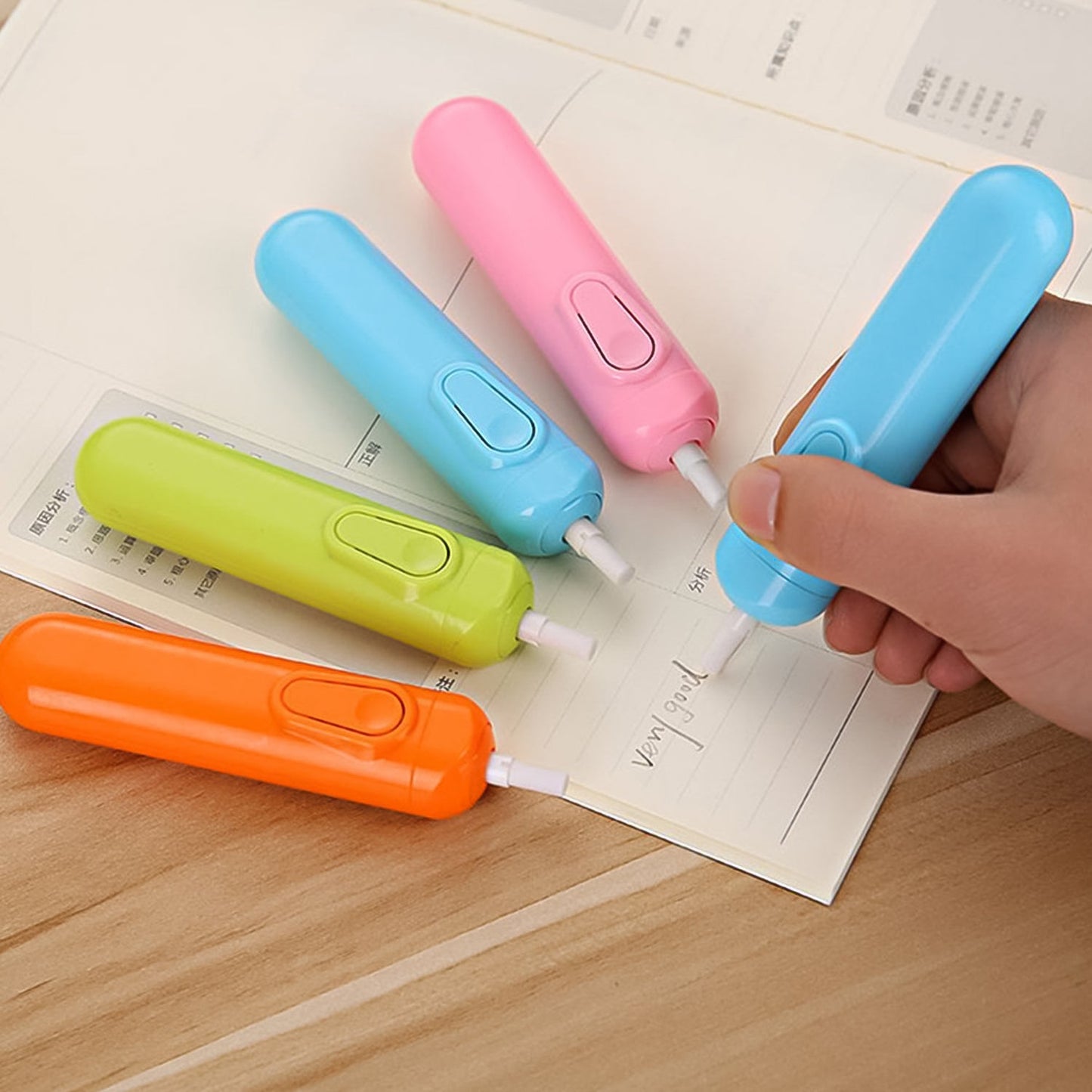 Electric Eraser Kit Automatic Pencil Eraser Battery Operated With 12 Eraser Refills Wukusy