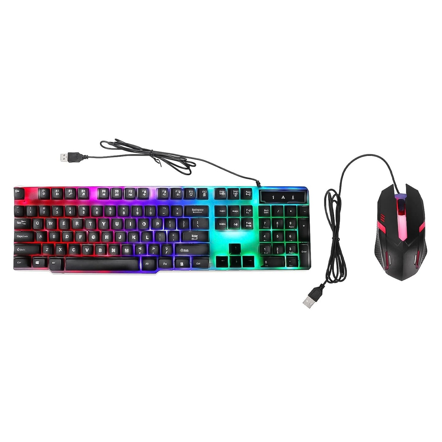 104 Key Colorful Lighting Keyboard Mouse Set (2 Pc Set) Wukusy