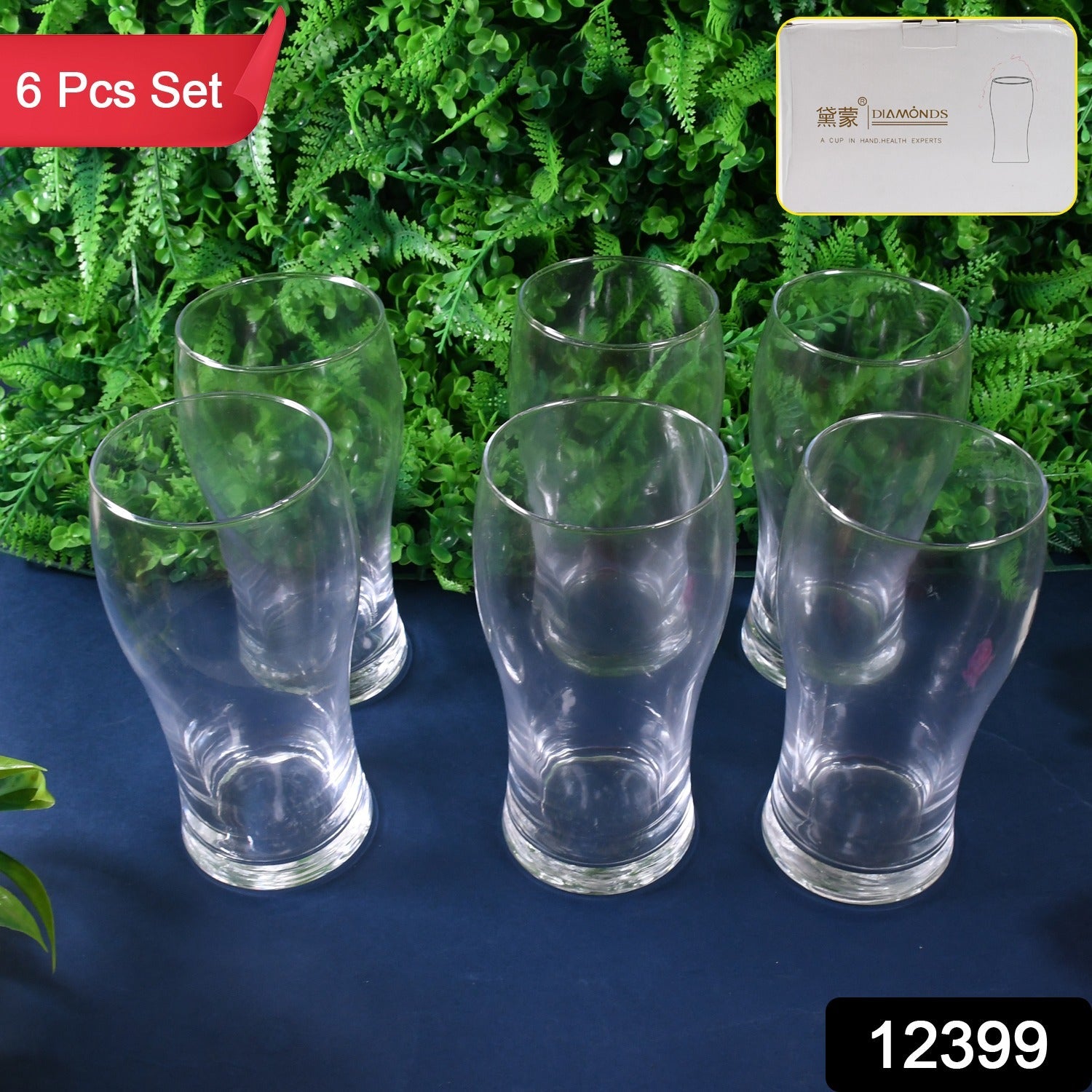 Juice Water Glass Tumbler Pure Glass (6 Pcs Set) Wukusy