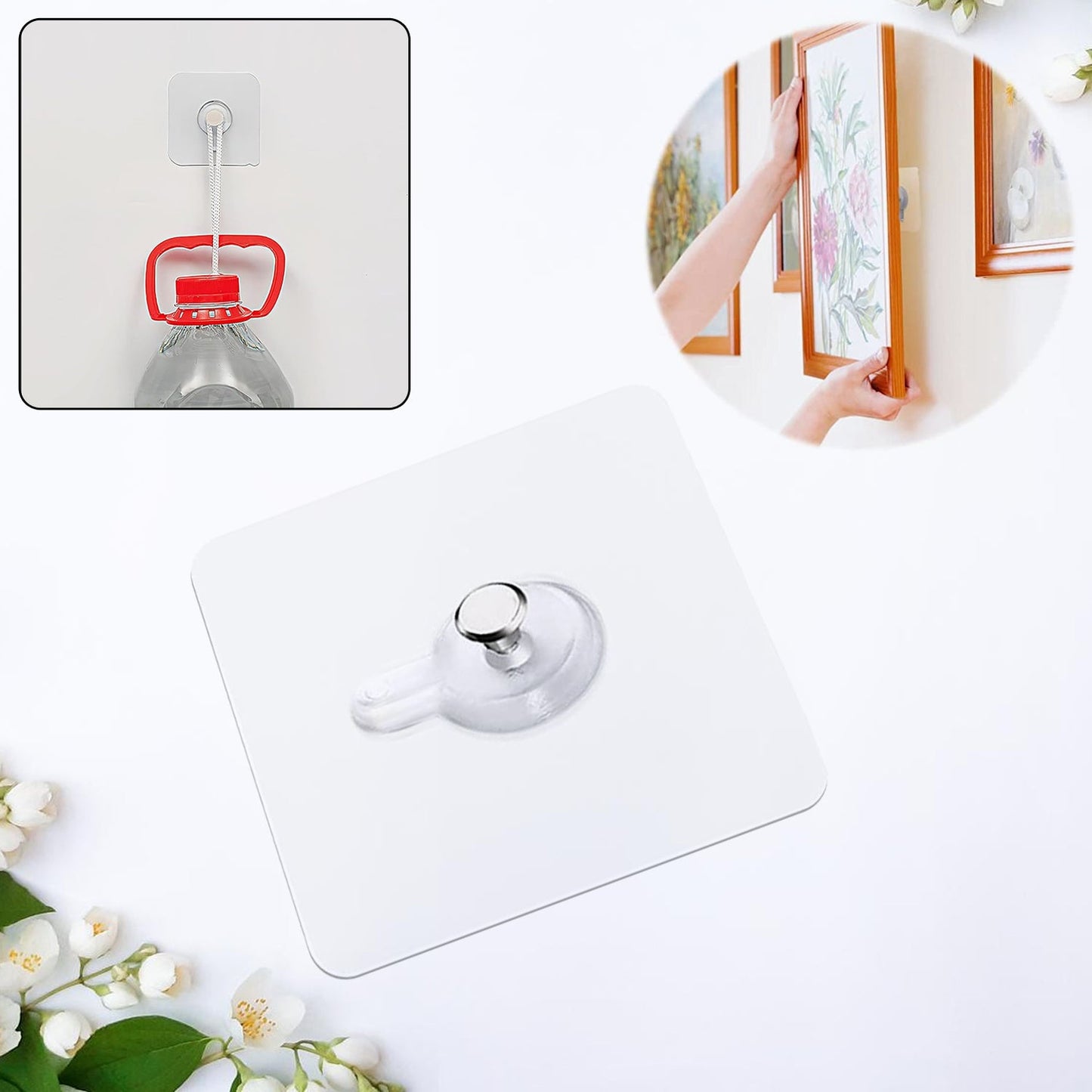 Multipurpose Adhesive Damage-free Photo Frame Wall Hooks (1 Pc) Wukusy