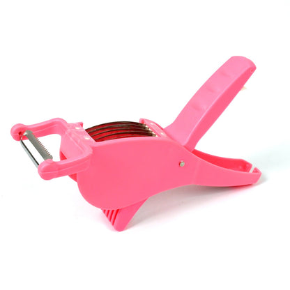 Plastic 2 In 1 Vegetable  Fruit Multi Cutter 5 Blade Vegetable Cutter With Peeler (1 Pc  Multicolor) Wukusy