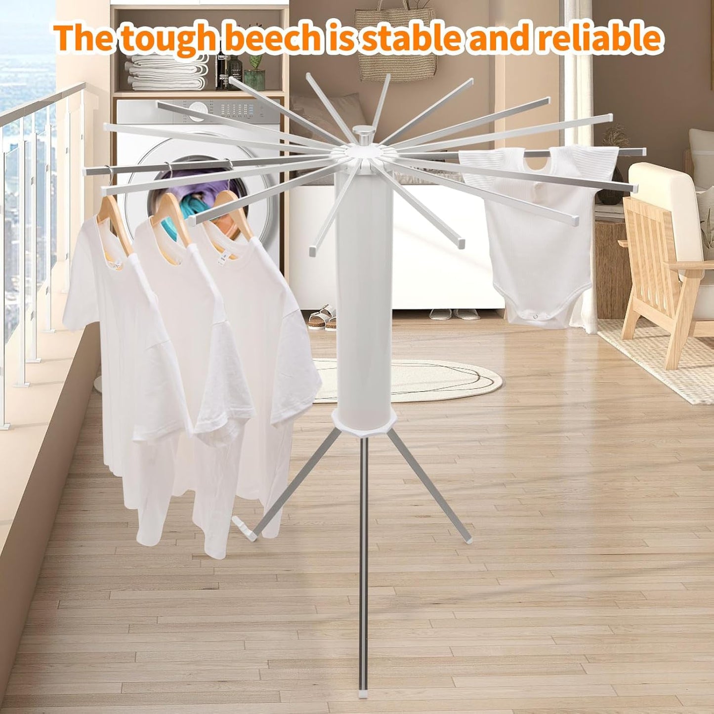 Foldable Rotary Clothes Drying Rack Stand (1 Pc) Wukusy