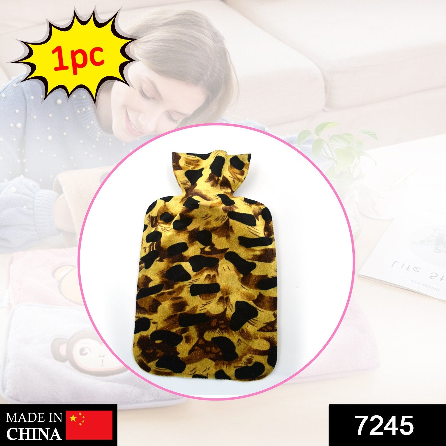 7245 Personal Care Rubber Hot Water Heating Pad Bag For Pain Relief (Large) Wukusy