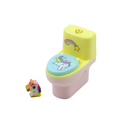 4556 Toilet Pencil Sharpener Plastic Pencil Sharpener Novelty Pencil Sharpener Cute Cartoon Stationery Gift Small Toilet Shaped Sharpener With Eraser Wheel For School Kids (2 Pc Set) Wukusy