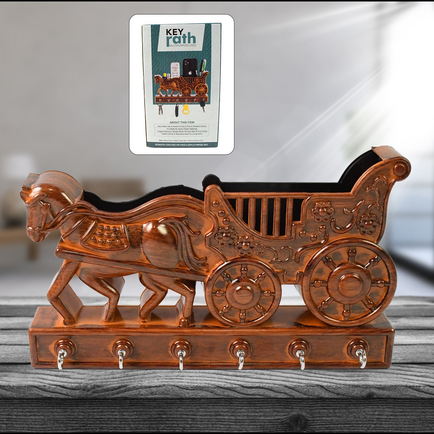 Plastic Rath Design Plastic 6 Hook Key Holder (1 Pc) Wukusy