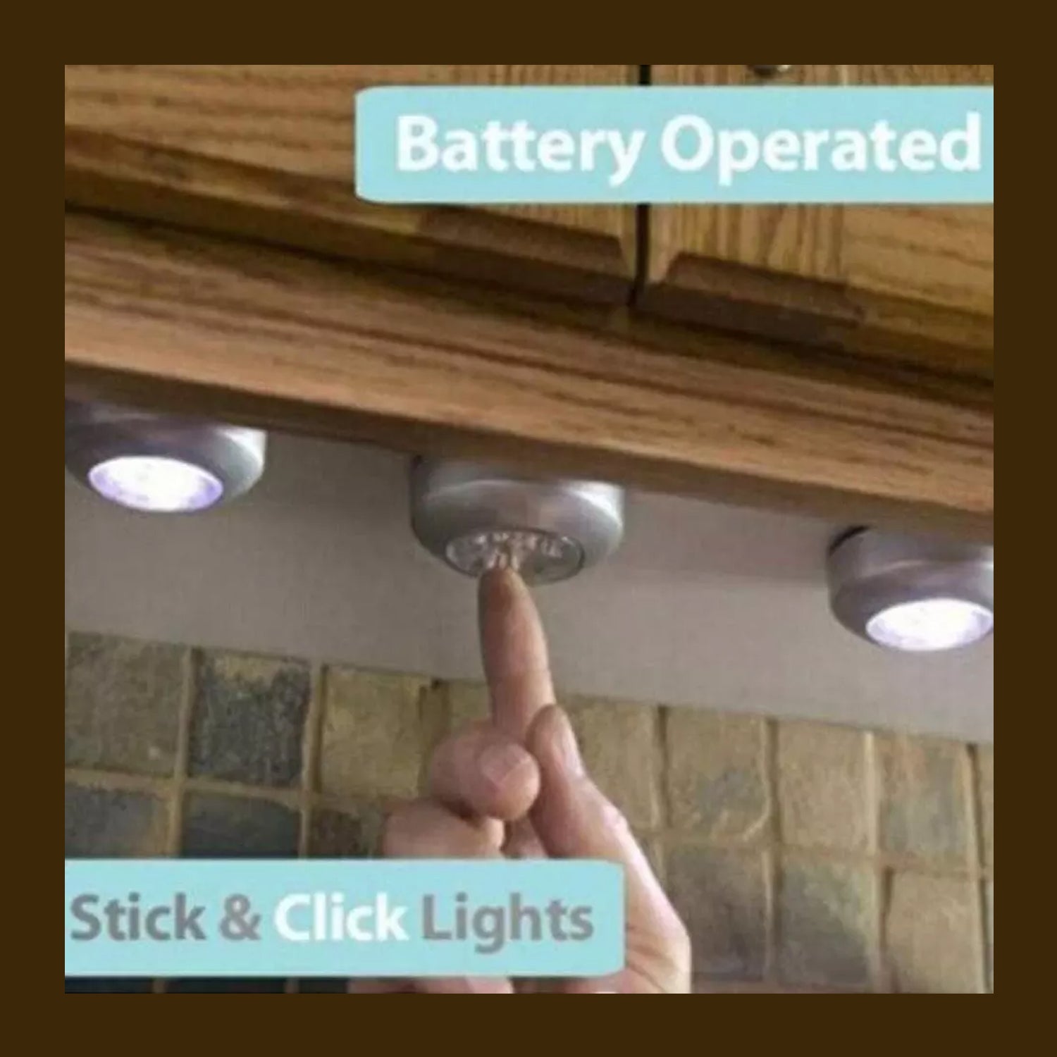 1716 4 Led Battery-powered Wireless Night Light Stick Tap Touch Lamp Stick-on Push Light For Closets Cabinets Counters Or Utility Rooms Cordless Touch Light Wukusy