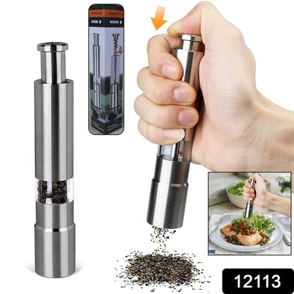 Stainless Steel Thumb Presser Salt And Pepper Grinder (1 Pc) Wukusy