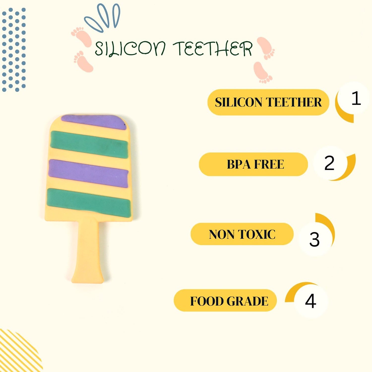 Silicone Candy Shape Teether For Baby (1 Pc) Wukusy