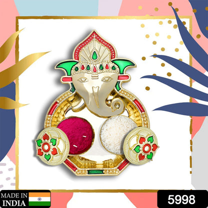 5998 Ganesha Shaped Haldi Kumkum Thali Holder Pooja Return Gift Indian Housewarming Gifts Shivratri Wedding Favor Navarathri Favors Baby Shower Janmashtami Rakasha Bandhan Special Wukusy