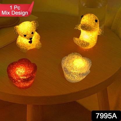 7995a Mix Design Multi Shape Small Light Lamps Led Shape Crystal Night Light Lamp (1 Pc ) Wukusy