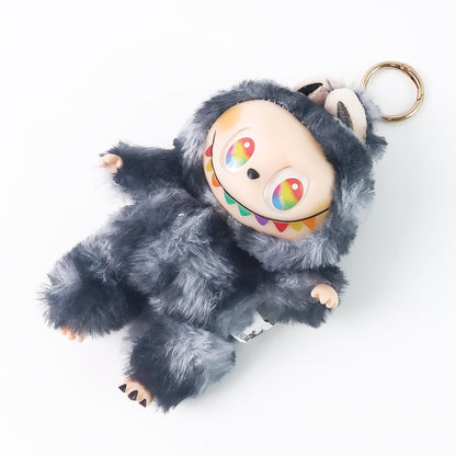 Black Plush Toy Cartoon Keychain With Hook Colorful Animal Black (1 Pc) Wukusy