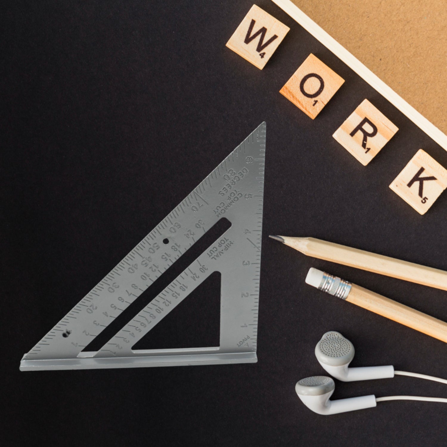 Double Side Scale Triangle Measurement Hand Tool 45 Degree Triangle Ruler Home For Industry Aluminum Alloy Rafter Square 7-inch Length Wukusy