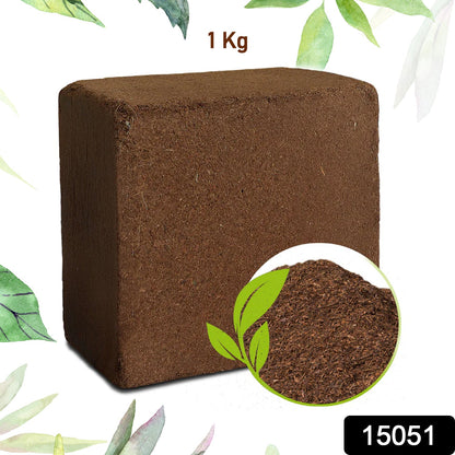 Cocopeat Block Organic Fertilizer And Soil Manure Potting Mixture For Home Gardening And Potted Plants (1 Kg.) Wukusy