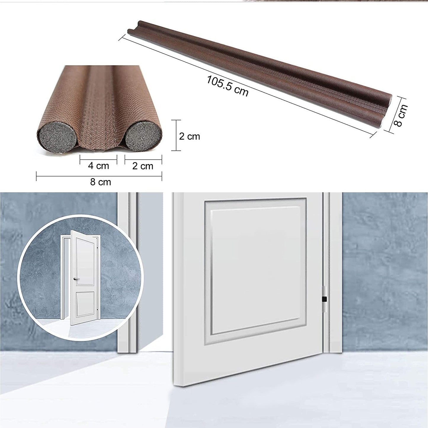 1751 Twin Door Draft Stopperguard Protector For Doors And Windows Wukusy