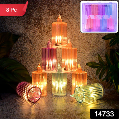 Decorative Flameless Electronic Led Candle Light Set (8 Pc) Wukusy