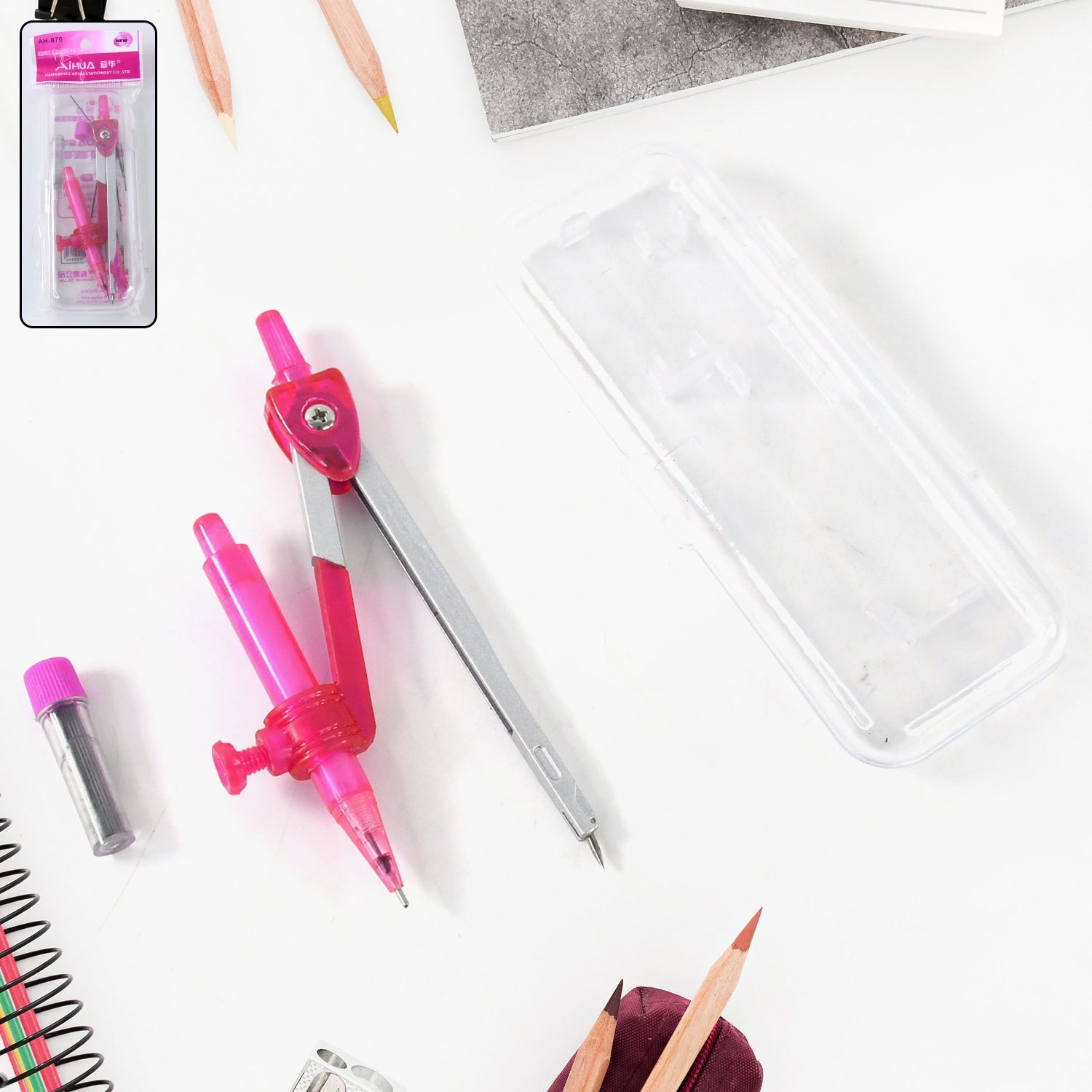 Student Geometry Compass Set (4 In 1) Wukusy