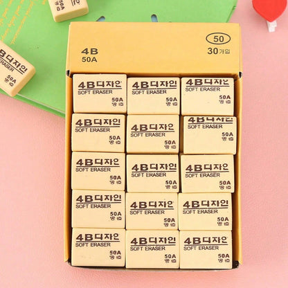 4b Erasers 30 Pack Pencil Erasers Yellow Erasers For Kids Wukusy