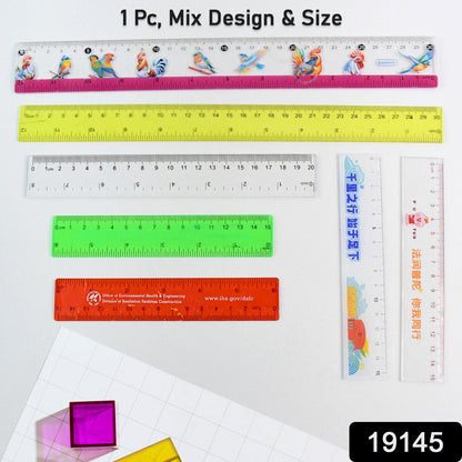 Premium Quality Assorted Plastic Ruler (1 Pc  Mix Design) Wukusy