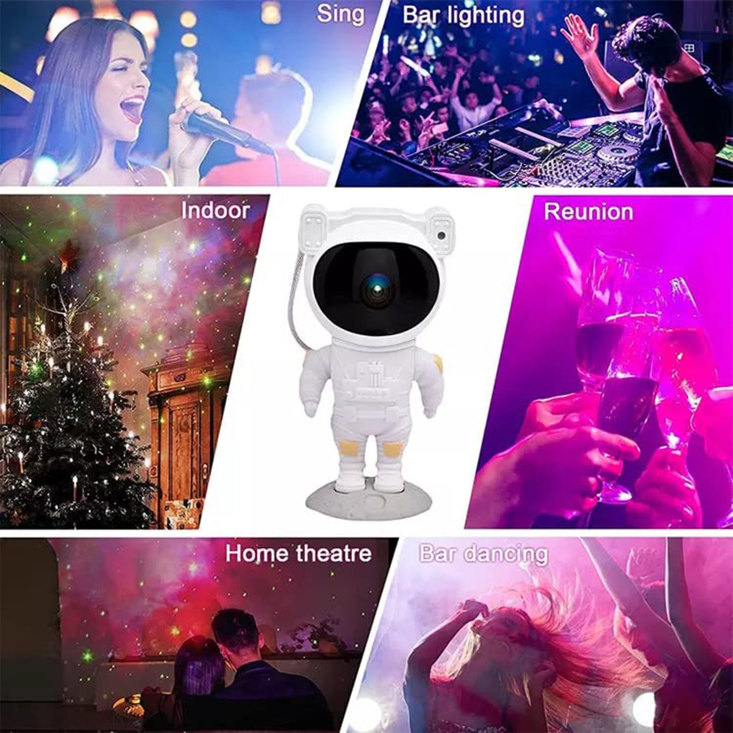 AstroLight - Astronaut Galaxy Projector Night Lamp Bedroom Kids Projector Remote Wukusy