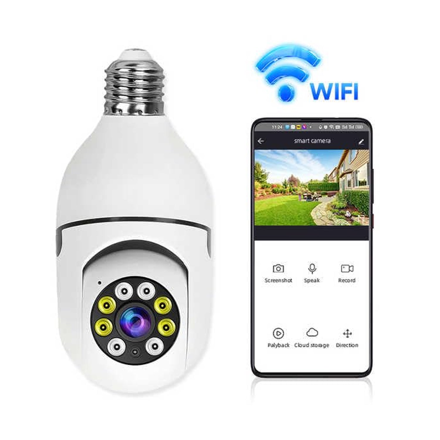 V380 Pro Fisheye 360 Degree Panoramic Wireless Wifi Ip Cctv Security Camera (Pack Of 1) Wukusy