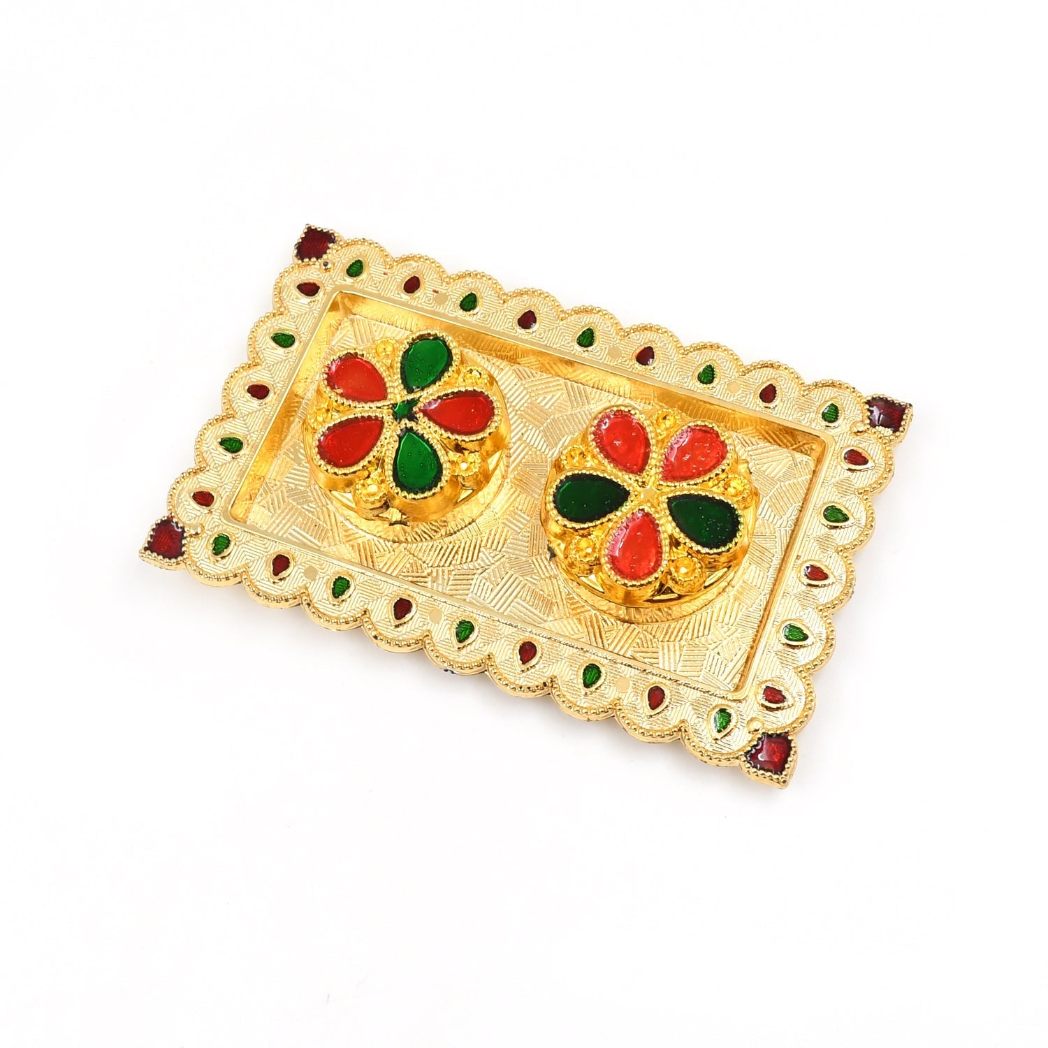 Tray Shape Special Puja Thali (1 Pc  Mix Design) Wukusy