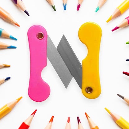 Multicolour Mini Paper Cutter Knife Pencil Knife (Pack Of 12) Wukusy