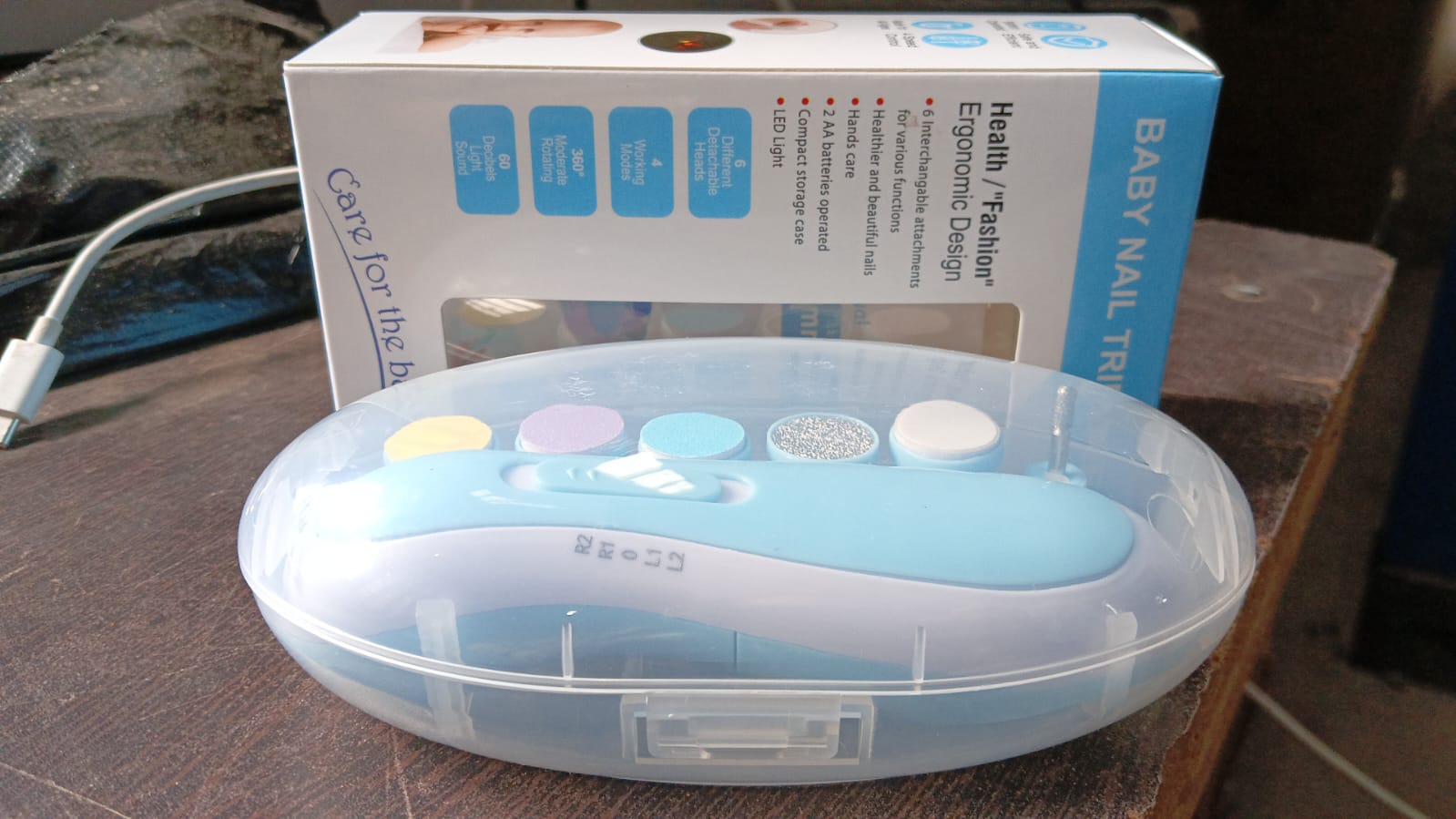 Baby Nail Trimmer  Clippers  6 Grinding Head (Multi Color  1 Pc  Battery Not Included) Wukusy