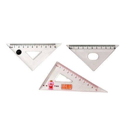 Transparent Plastic Set Square Ruler Kit (3 Pc) Wukusy