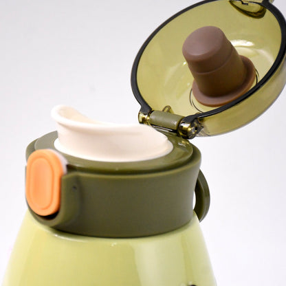 Vacuum Insulation Flask Bottle With Straw For Sports Adult Children (Approx 480ml) Wukusy