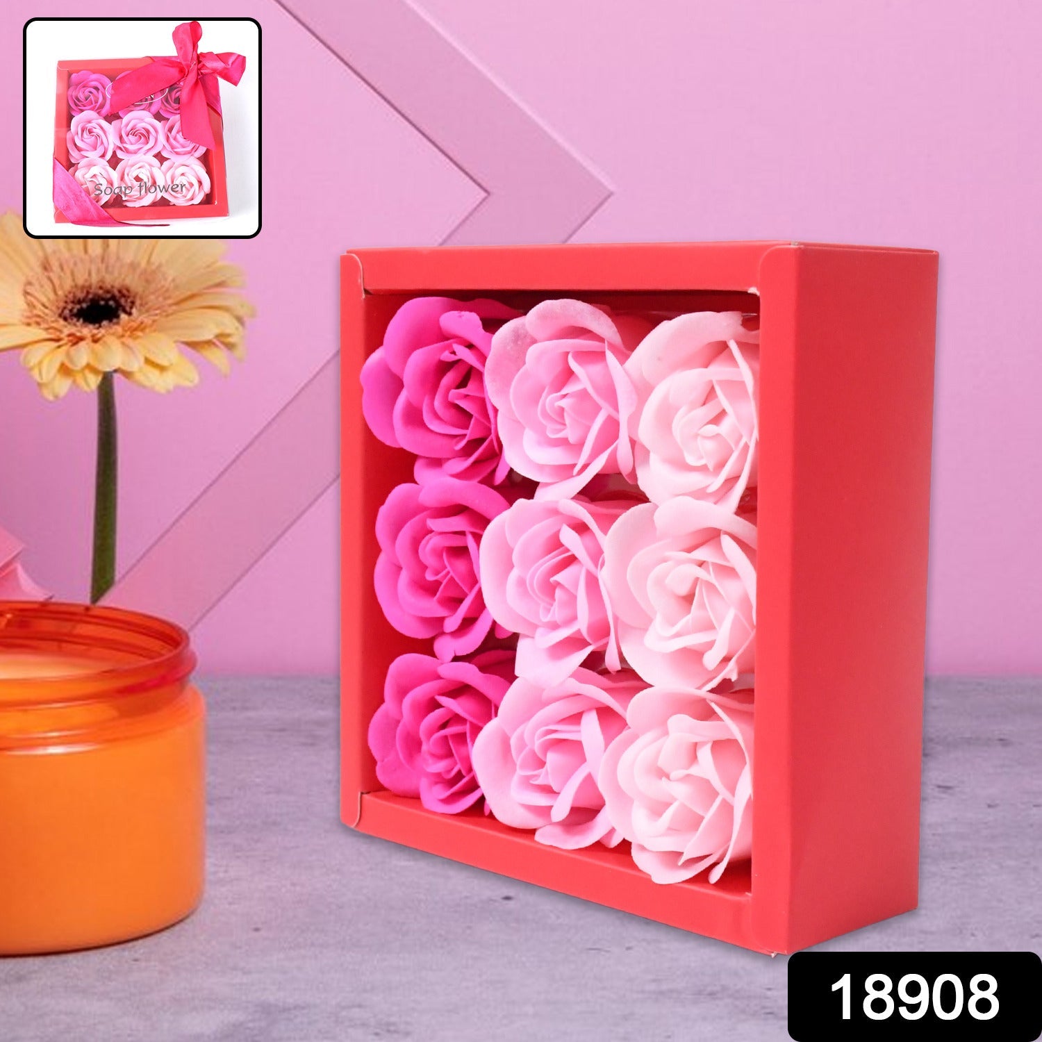 9 Pc Rose Flower Bath Soap (9 Pcs Set) Wukusy