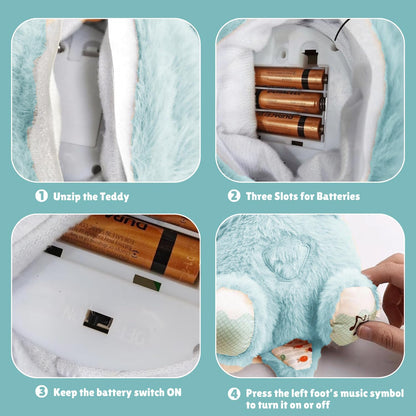 SnuggleBear - Soft Plush Musical Teddy Bear Toy With Led Light Wukusy