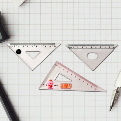 Transparent Plastic Set Square Ruler Kit (3 Pc) Wukusy
