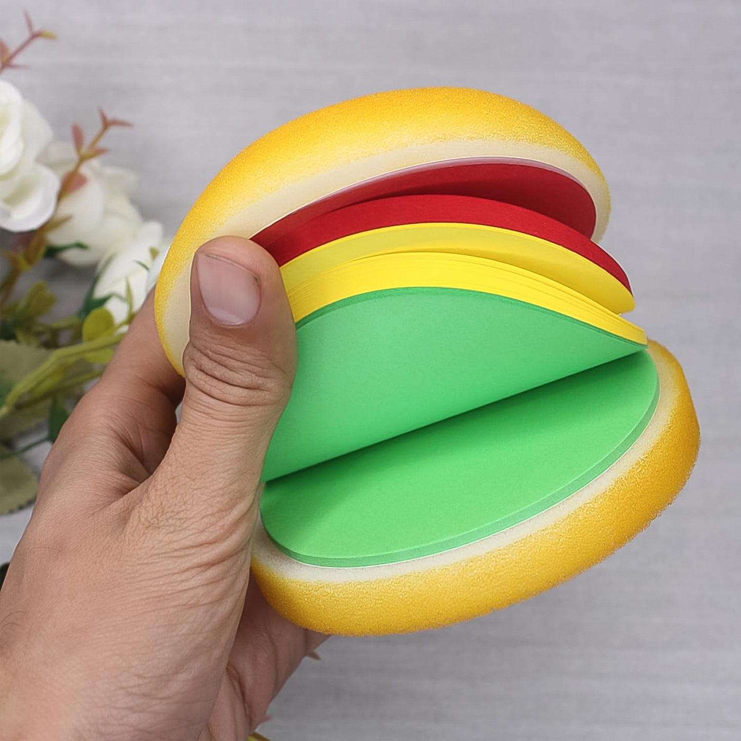 8073 Burger Shaped Notepad  Sticky Notes  Memo Pads Unique Mini Notes (Multicolor) Wukusy