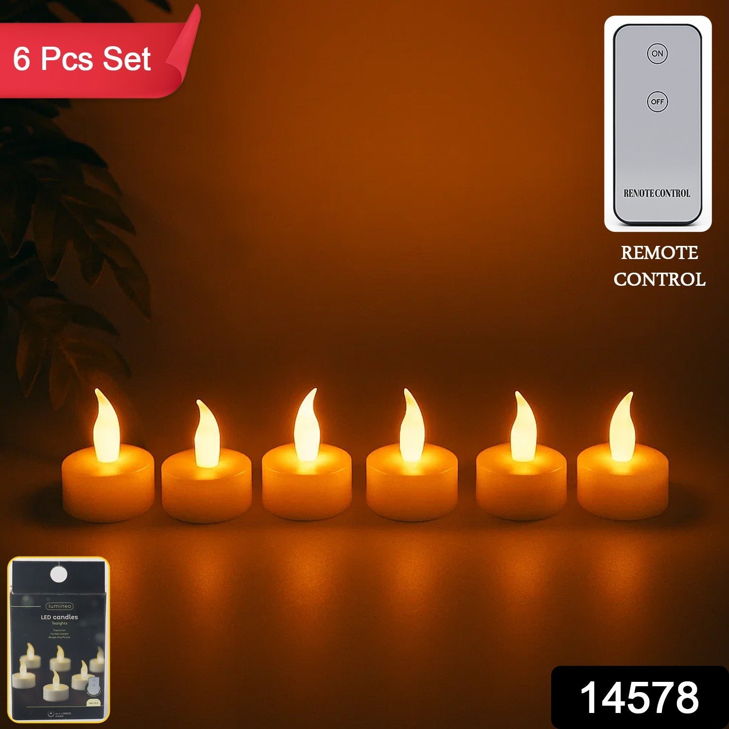 Premium 6 Piece Led Flameless Candle Light Set With Remote Control Wukusy