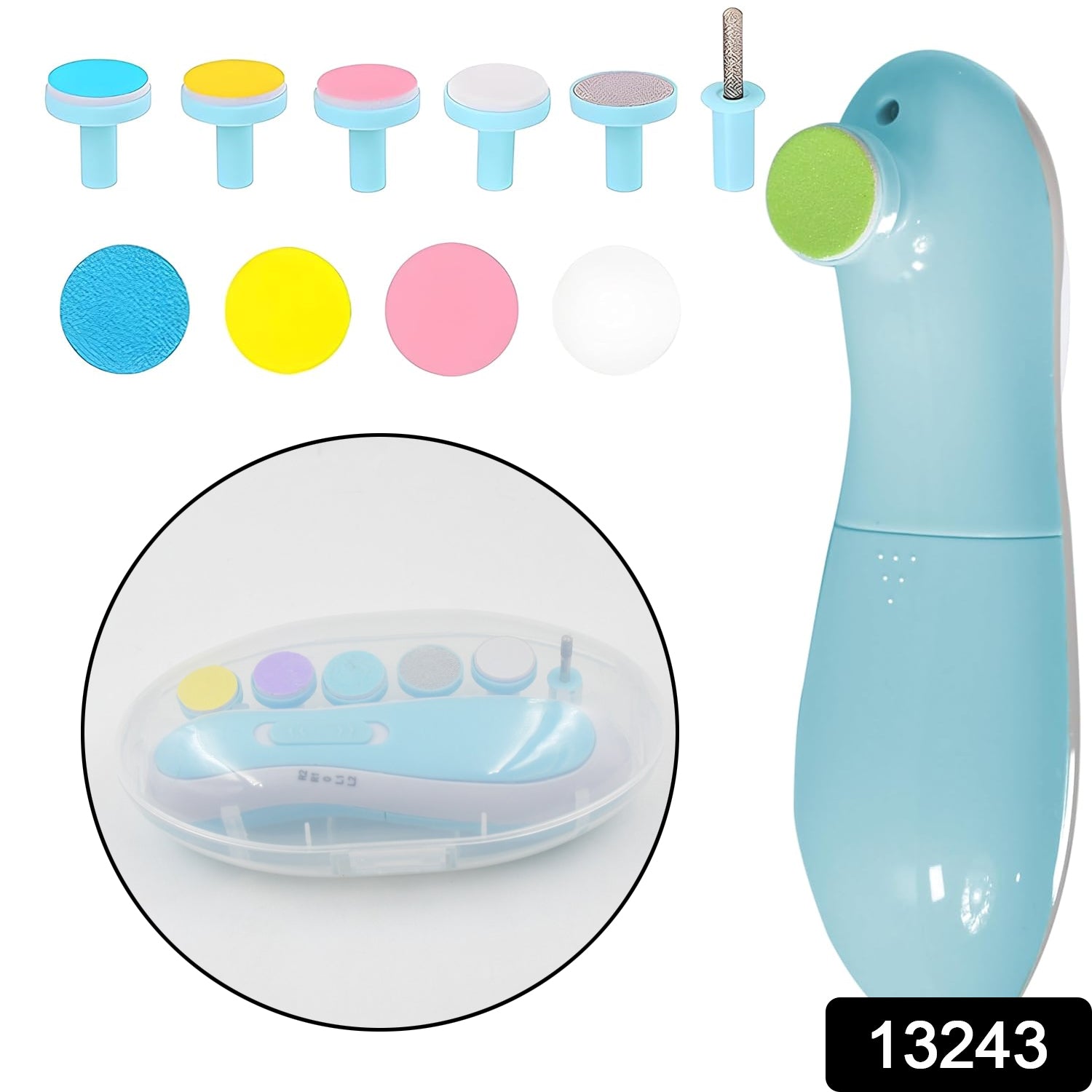 Baby Nail Trimmer  Clippers  6 Grinding Head (Multi Color  1 Pc  Battery Not Included) Wukusy