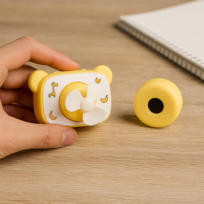 Cute Bear-shaped Mini Rechargeable Fan (1 Pc) Wukusy