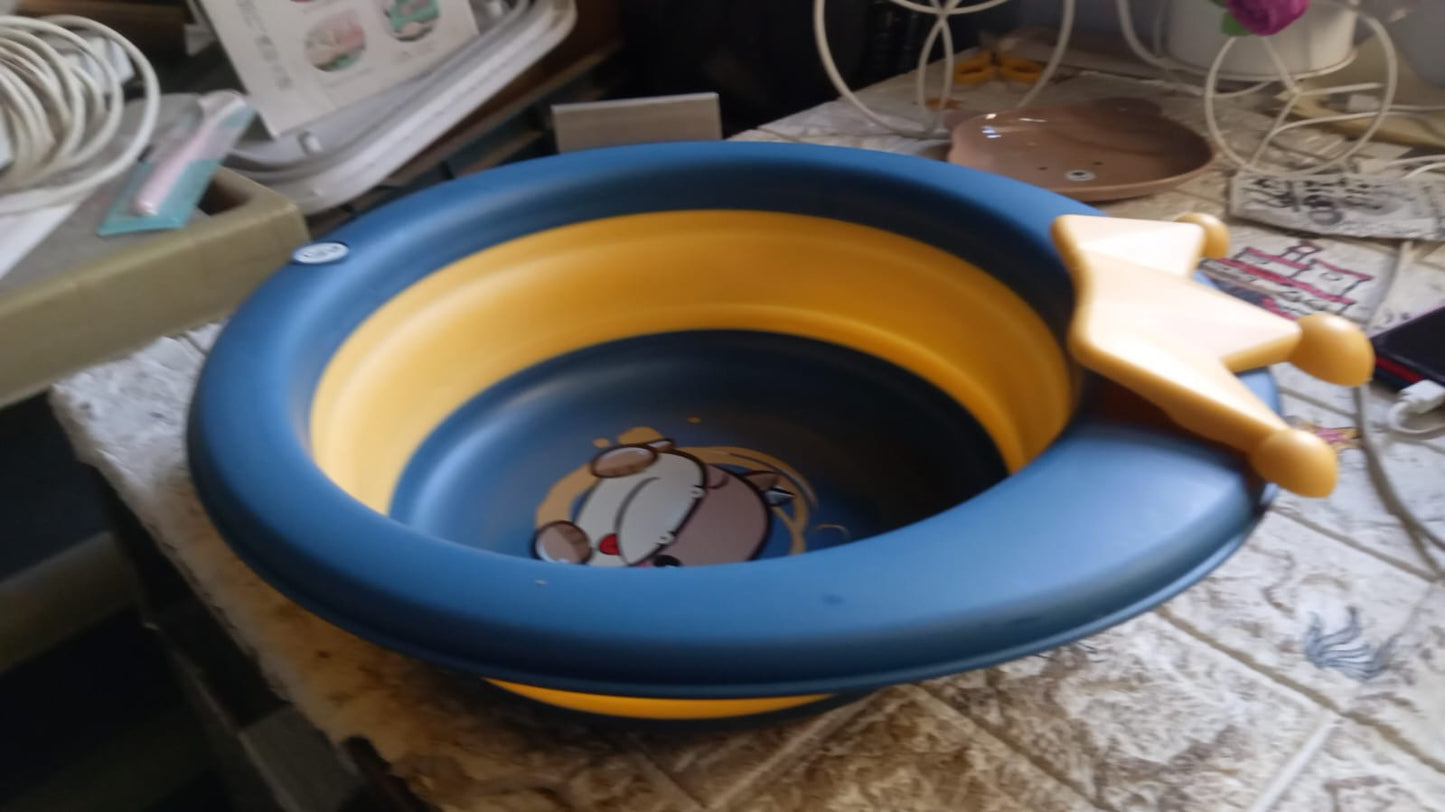 Cartoon Shape Wash Basin Space Saving Multi Function Foldable Baby Wash Basin Easy Clean Lightweight Thicken For Washing Face For Home (33x31 Cm  1 Pc) Wukusy