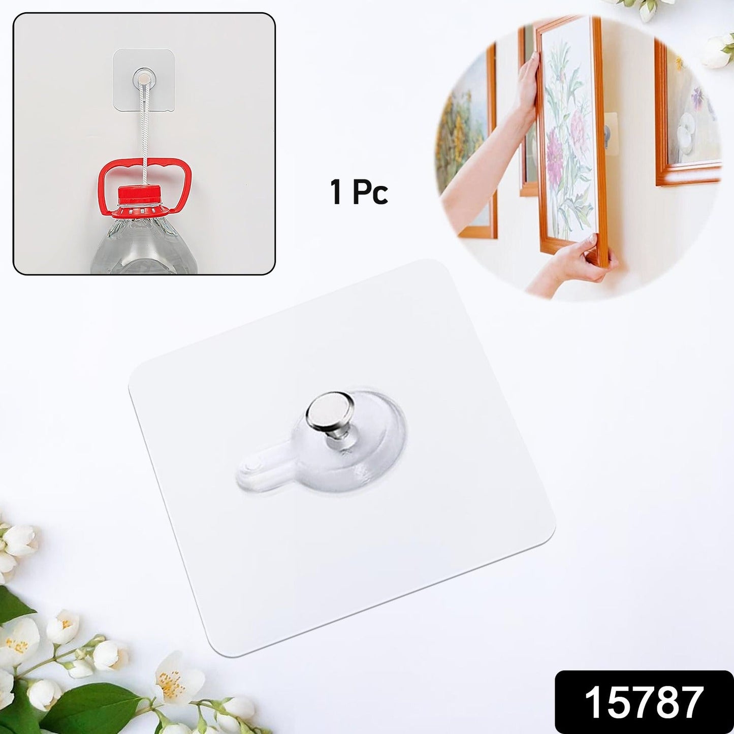 Multipurpose Adhesive Damage-free Photo Frame Wall Hooks (1 Pc) Wukusy