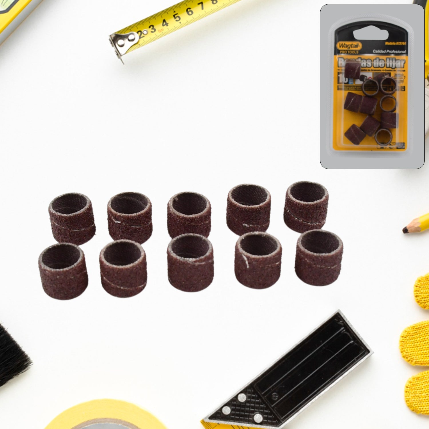 Drum Polishing Kit Drum Sanding Sleeves Widely Used (10 Pcs Set) Wukusy