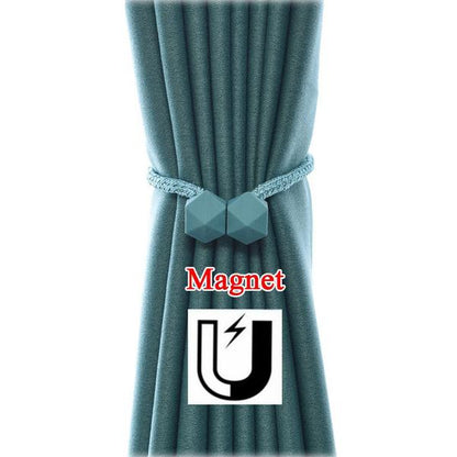 1441 Hexagonal Magnetic Braided Rope Drapery Window Curtains Loop Binding Ties Buckle (2 Pc) Wukusy