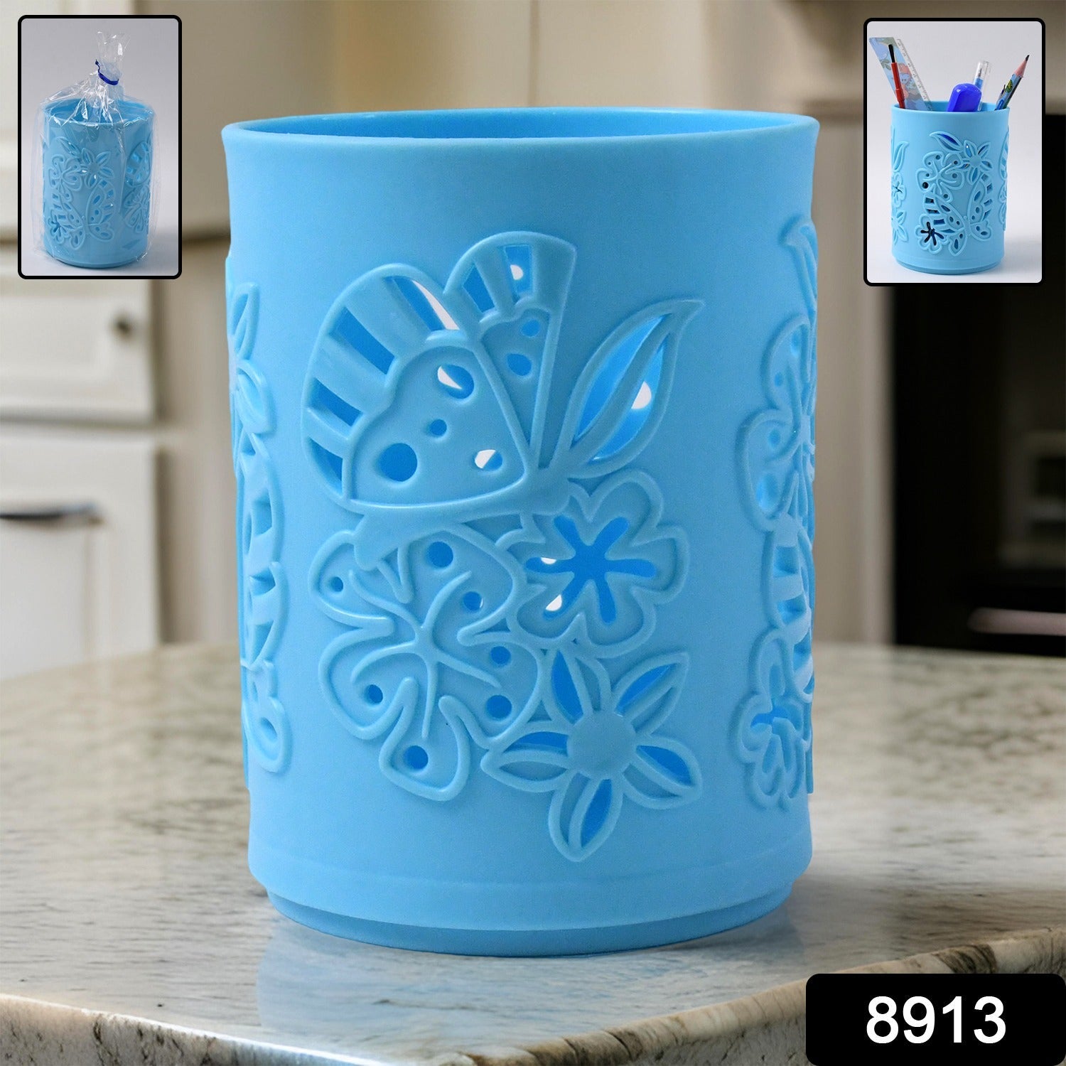 Pen Holder Office Desk Plastic Mesh Pen Stand (1 Pc) Wukusy