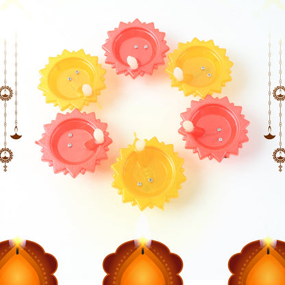 Water Sensor Led Diya Set (6 Pc) Wukusy