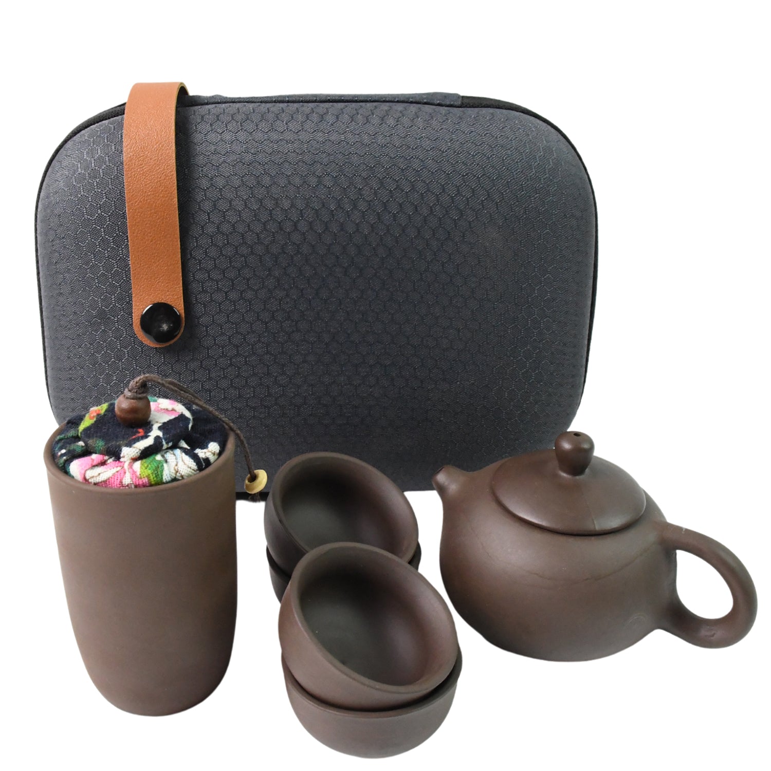 Portable Kung Fu Tea Set With A Portable Travel Bag (Set Of 6pcs) Wukusy