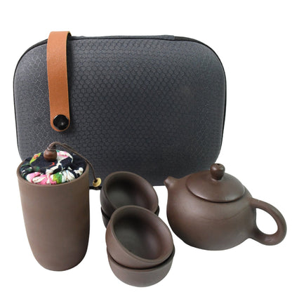 Portable Kung Fu Tea Set With A Portable Travel Bag (Set Of 6pcs) Wukusy