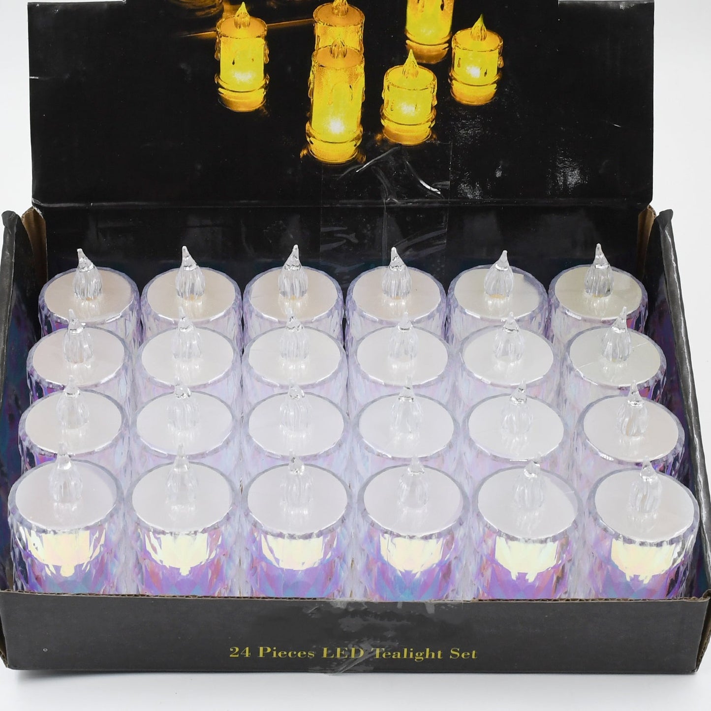 24 Pc Flameless And Smokeless Decorative Melting Candles Led Tea Light Wukusy