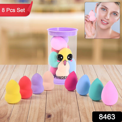 Makeup Beauty Powder Puff (8 Pcs Set  With Case  Mix Color) Wukusy