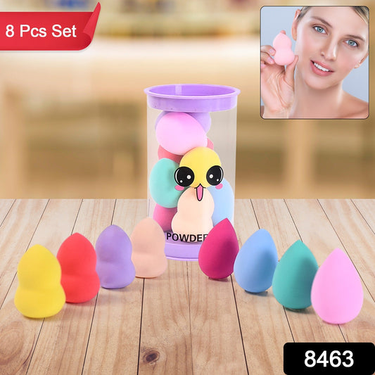 Makeup Beauty Powder Puff (8 Pcs Set  With Case  Mix Color) Wukusy